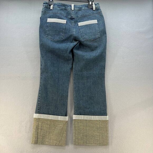 Basix II Women's Skimmer Length Folded Hem Jeans Size 6 - Picture 8 of 14